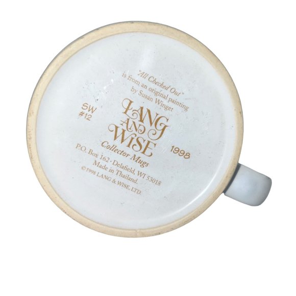 Vintage Lang and Wise All Checked Out ABC Coffee Mug Teachers Gift Susan Winger - Picture 4 of 6